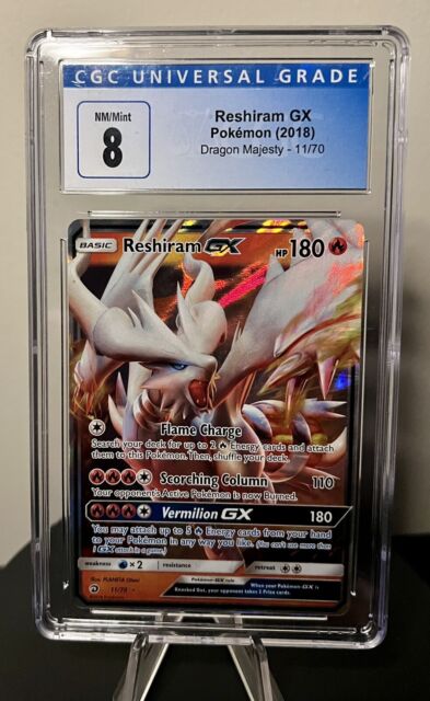 Reshiram GX FULL ART ULTRA RARE 65/70 SM Dragon Majesty Pokemon NM HOLO 2018