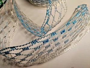 Geschenk-Netz-Bastelband 35 mm, blau/weiß abgestuft 1,5 m , Rayher - Bild 1 von 2