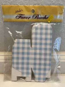 Mikie's Blue/White Check Baby Shower Favor Boxes Card Stock 10 count - Picture 1 of 2