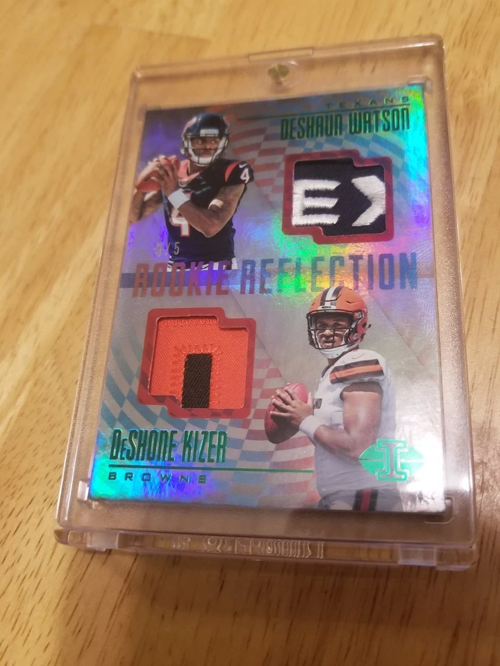 2017 ILLUSIONS DeSHAUN WATSON/ DeSHONE KIZER ROOKIE REFLECTION GREEN 5/5 MINT - Image 1 of 4