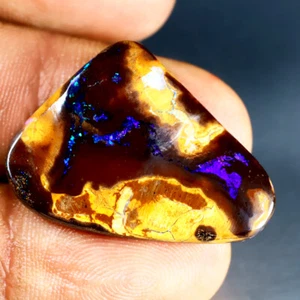 25.21 ct Fancy Cabochon (26 x 21 mm) Multi Australian Koroit Boulder Opal - Picture 1 of 2