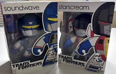 Hasbro Mighty Muggs Transformers Lot Of 2 Decepticons Starscream & Soundwave New - Image 1 of 4