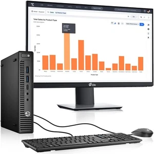 HP 600 G2 Tiny Desktop PC, Intel i7-6700T 16GB 512GB SSD New 22" LED Win 10 Pro - Picture 1 of 8