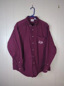 Texas A&M Red Oak Mens XL Burgundy Button Down Long Sleeve Shirt GUC - Picture 1 of 9