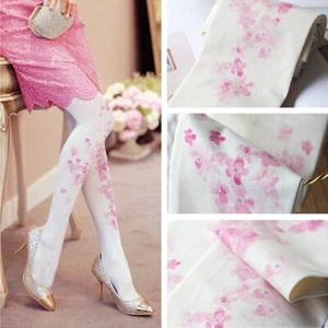 Lolita Sakura Printed Tights Pantyhose Japanese Socks Stocking Cosplay Ornament - Picture 1 of 12