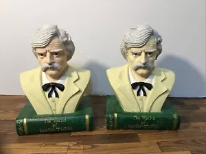 Seltene Papel Freelance Mark Twain Büste Buchstützen. Handbemalt coole Optik, edel - Bild 1 von 10