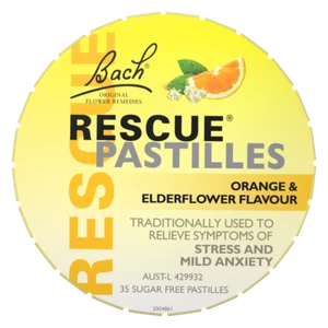 Pastillas REMEDIO DE RESCATE 50 g - Naranja Sabor Flor de Saúco Alivio Natural del Estrés - Imagen 1 de 2