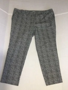 Damen Pure Energy Plus Größe 20 W Cropped Ankle Hose Caprihose schwarz weiß Chevron  - Bild 1 von 8