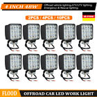 2x 4x 10x 48W 4Inch Flood LED Work Light Bar Offroad Car Driving Fog Lamp 12/24V