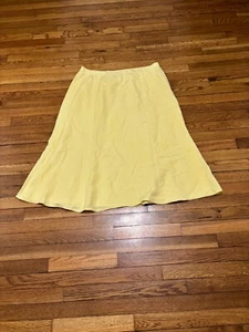 Coldwater Creek Women’s A-Line Womens Maxi Skirt Sz 18W Yellow Linen Rayon Lined - Picture 1 of 5