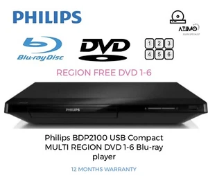 Philips BDP2100 MULTI REGION DVD 1-6 MKV DivX DTS Blu-ray player 12M WARRANTY - Picture 1 of 6