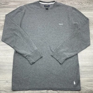 Polo Ralph Lauren Shirt Mens Tall XL Charcoal Thermal Waffle Base Layer Pony - Picture 1 of 12