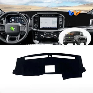 Black Dashboard Cover Pad Dashmat Dash Mat Black for Ford F150 F-150 2015-2020 - Picture 1 of 11