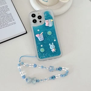Cartoon 3D Doll Quicksand +Bracelet Liquid Glitter Case Cover For Various Phone - Picture 1 of 10