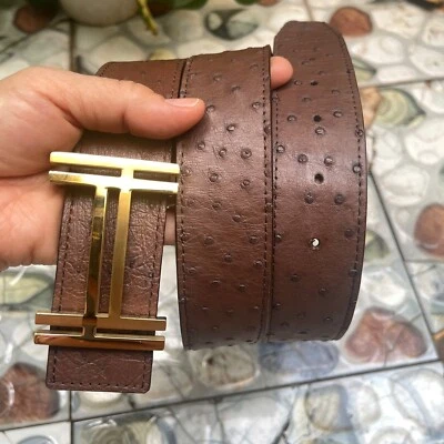 CINTURONES DE HOMBRE PIEL DE AVESTRUZ CEJAS GENUINAS 4,0 CM (HAZ TU PETICIÓN) Foto 1 de 4