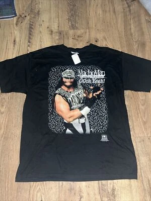 Camiseta de Lucha Negra Randy Macho Man Savage 1998 De Colección Nuevo Orden Mundial Lg Foto 1 de 4