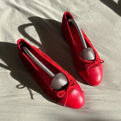 Zapatos Hirica Mujer Ballet Planos Francia Cuero Rojo Tendencia Talla 39 Foto 1 de 4