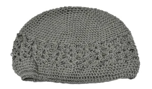 Nayt Kufi Sombrero Crochet Gorra Gorro Gris Gris - Imagen 1 de 1