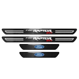 Ford F-150 Raptor SVT Black Real Carbon Fiber 4 Universal Door Sill Protector - Picture 1 of 6