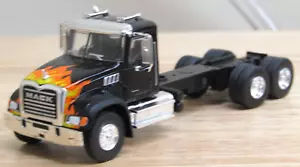 greenlight black w/flames Mack Granite cab&chassis 3 axle new no box 1/64... - Picture 1 of 5