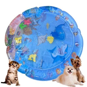 Double Thick Water Play Mat for Pets Inflatable Fish Cooling Pad Blue - Picture 1 of 8