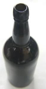 Antique Black Glass Ale Bottle, 1900s Heavy Glass Beer Bottle, Rustic Bottle VGC - Picture 1 of 8