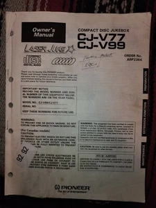 Pioneer Cj-v77 Cj-v99 Manual Jukebox LaserJuke - Picture 1 of 3