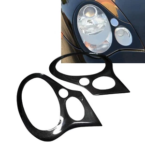 Headlight Eyebrow Frame Trim For Porsche 911 996 GT2 GT3 1999-2006 Carbon Fiber - Bild 1 von 6