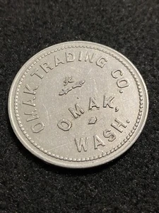 Moneda token comercial Omak Washington WA Trading Company Okanogan Co. - Imagen 1 de 2