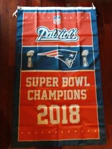 New England Patriots 2018 Super Bowl Champions 3x5 Banner Flag. US seller!!! - Picture 1 of 3