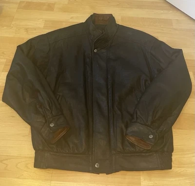 Chaqueta de cuero suave negra de colección Johnston & Murphy para hombre talla 40 hecha en EE. UU.  Foto 1 de 4