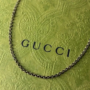 GUCCI Collar Colgante Cadena Plata 925 Hombre Accesorio Auténtico - Imagen 1 de 24