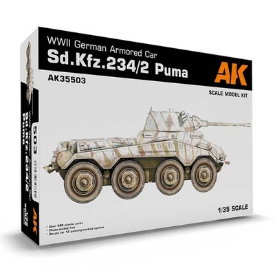 Modellino Schermato Sd.kfz. 234/2 Puma WWII Tedesco Armoured Car AK INTERACTIVE - Immagine 1 di 4