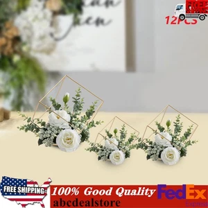 4 juegos jarrones dorados para centros de mesa boda 12 piezas jarrón soportes geométricos para flores - Imagen 1 de 23