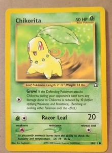 Chikorita | 54/111 Common | Neo Genesis Unlimited WOTC | Moderately Played - Picture 1 of 2