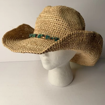 Sunday Afternoons Mujer M Rafia Montego Vaquera Sol Sombrero Ala Formable Nuevo con Etiquetas Foto 1 de 4