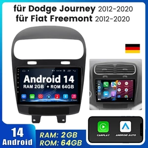 Für 2012-2020 Dodge Journey Fiat Freemont 64G CarPlay 9”Android14 Autoradio Navi - Bild 1 von 14