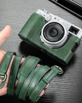 Genuine Leather Camera Bag Case Cover Grip Belt For Fuji X100V Fujifilm X-100V - Image 1 of 4