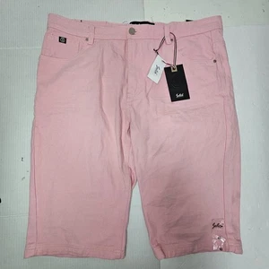 New Stitch Remarkable Denim Mens Shorts Bermuda Pink  Sz 40 X 14 - Picture 1 of 13