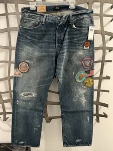 Polo Ralph Lauren Vintage Classic PRL Mojave Desert Trails Patch Jeans 36 X 30 - Picture 1 of 4
