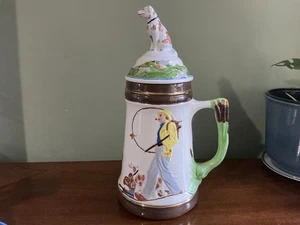 Vintage Norman Rockwell "A Week In The Country"Large Lidded Stein 14.5" Signed - Picture 1 of 15