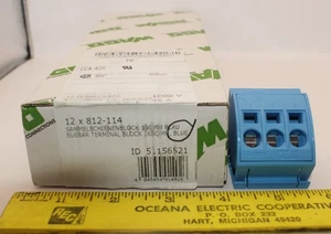 12 PIECE WAGO 812-114 BUSBAR TERMINAL BLOCK 16mm² (BLUE) - Picture 1 of 3