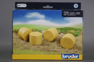 BRUDER 4 round hay bales unwrapped for CLAAS Rollant 250 - Picture 1 of 4