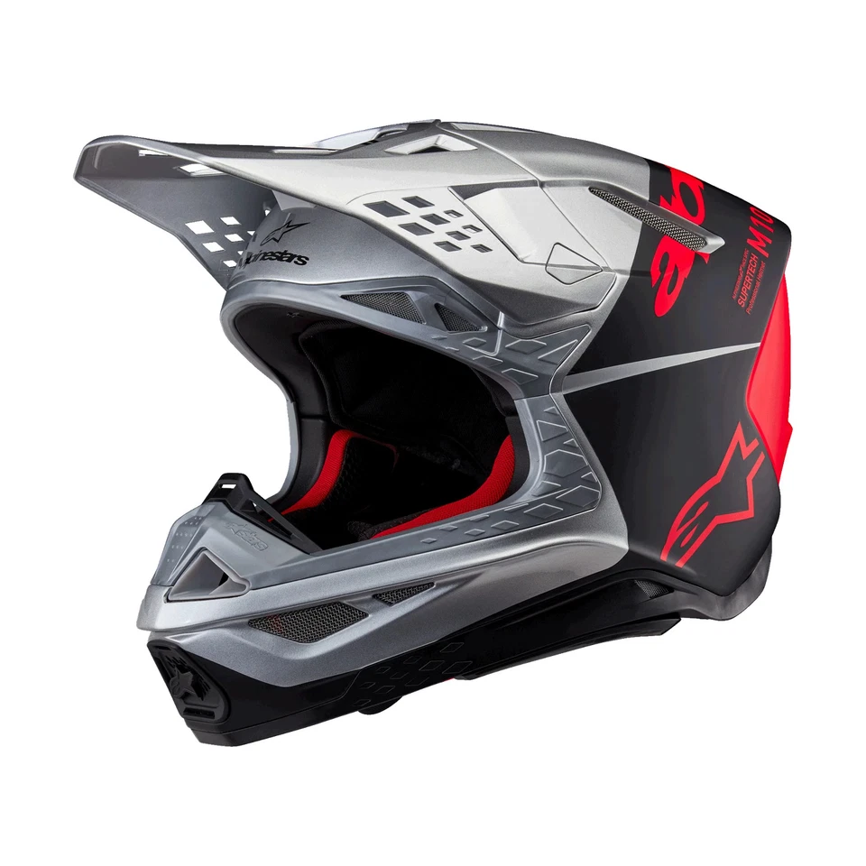 Alpinestars Supertech M10 MIPS Helmet Flood Gloss Silver/Black/Orange Fluo XL Foto 1 de 1