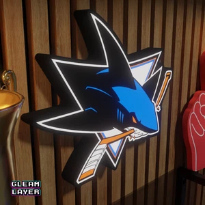 San Jose Sharks Led Light Box NHL Sports Bar Light Display Wall Sign - Picture 1 of 5