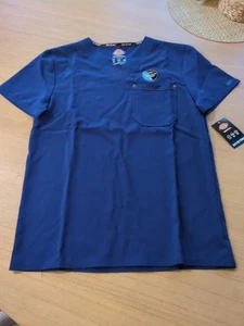 Dickies Riveting Men's Medical Scrub Top Navy Blue DK743NAVS Sz Sm - Picture 1 of 8