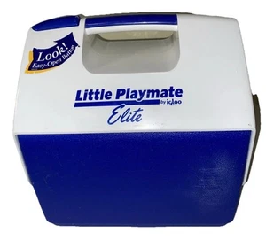 Vintage 90s Igloo Little Playmate Elite Cooler Blue Easy Open Button - Bild 1 von 7