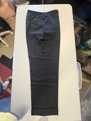 1950S Black (Dk. Gray?) Bespoke Wool Suit Pants Talon Zipper 29x27 Made In USA￼ - Image 1 of 4