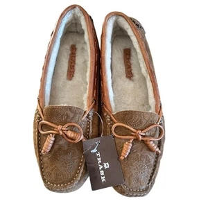 Pantofole mocassino donna Trask foderate in shearling taglia 6 nuove con etichetta - Foto 1 di 8
