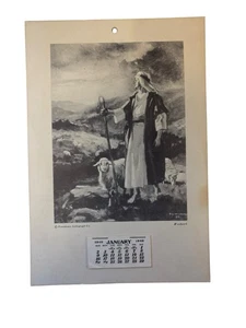 Vintage 1949 Kalender - Providence Lithographie Co - mit Original Münzhalter Bac - Bild 1 von 7